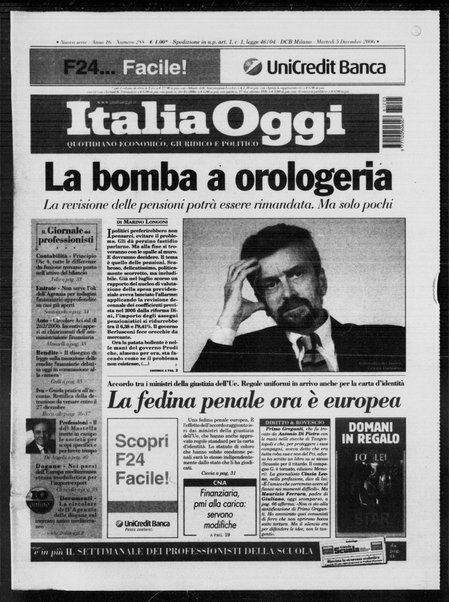 Italia oggi : quotidiano di economia finanza e politica